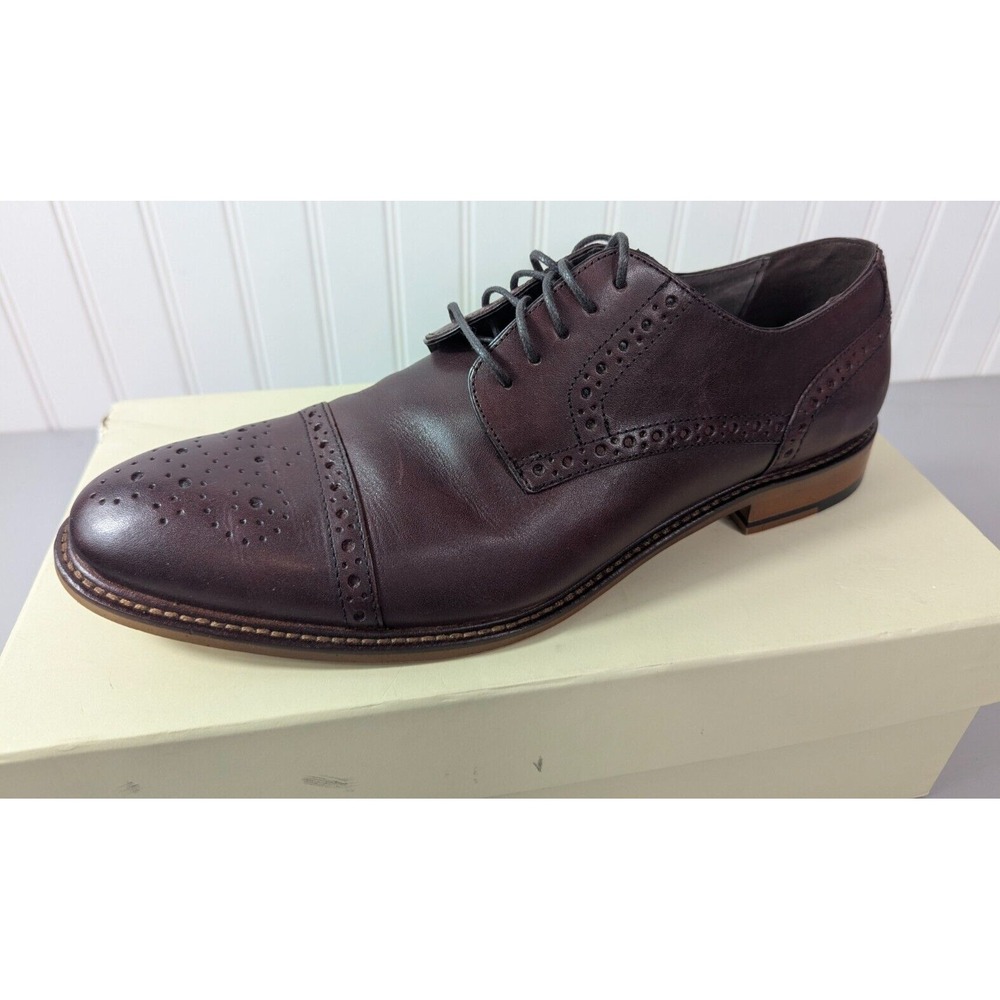 Joseph Abboud Heritage Shoes Mens Sz 11D Burgundy Leather Oxford Wingtip‎ Cherry - Picture 4 of 8
